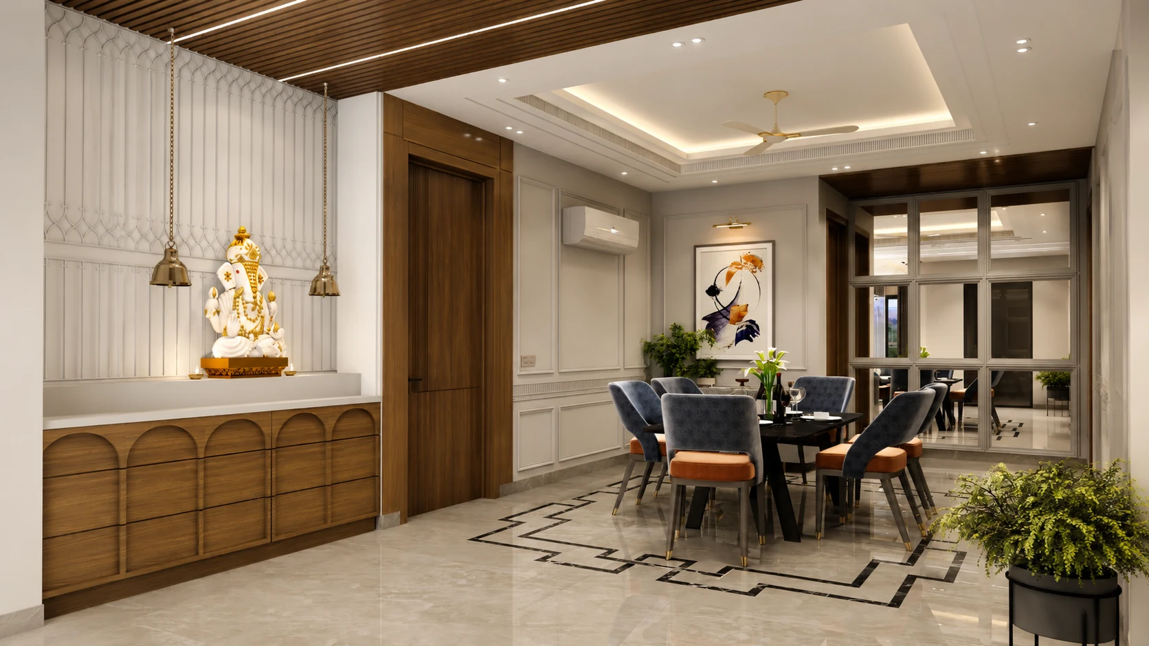 Luxury Independent Floors Central Park Flower Valley Sohna dining area